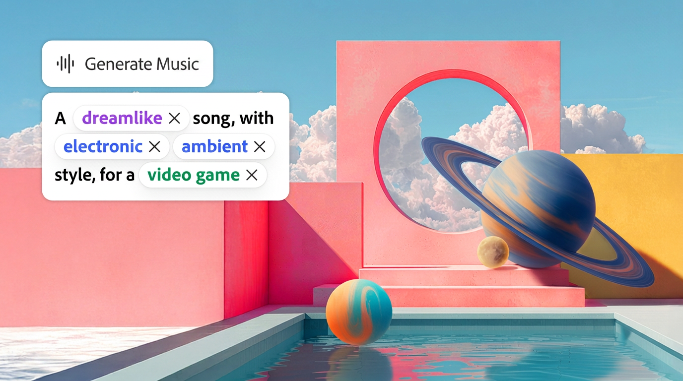 Adobe FireflyのGenerate Music — 動画の長さやムードに合わせた商用利用可能な音楽を生成