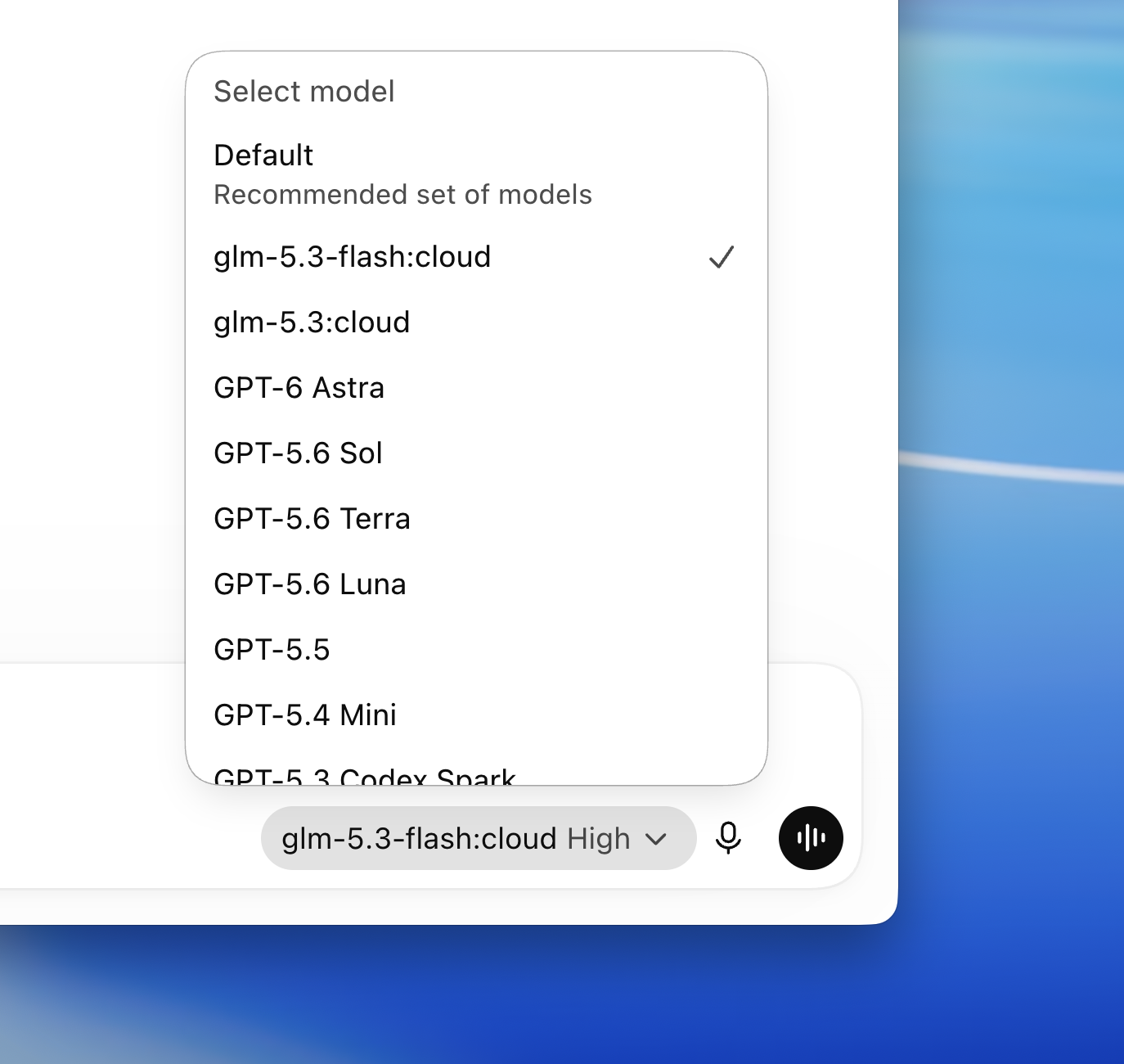 ChatGPT DesktopでOllamaモデルを使う設定画面（Ollama v0.34.0リリースノートより）